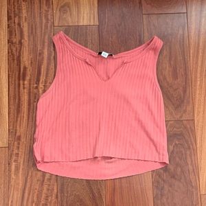TOPSHOP Coral Cropped Tank Top